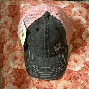 John Deere Charcoal and Pink Hat